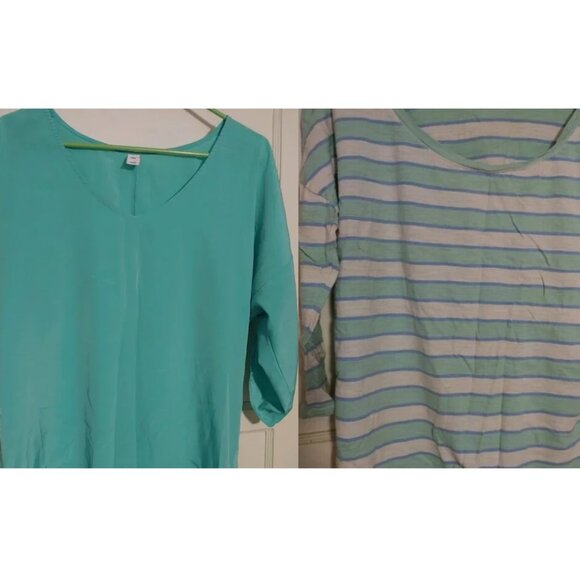 BOGO🎀BUNDLE OF 2- Old Navy Teal Blouse Bundle- Size Large - Picture 1 of 4